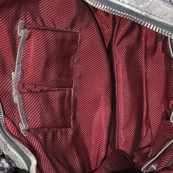 Lockheart Gray Leather Rose Shoulder Bag Hobo Handbag Tore Satchel - Picture 10 of 16